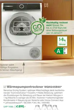 EP Exquisit wärmepumpentrockner wqh245b90 Angebot