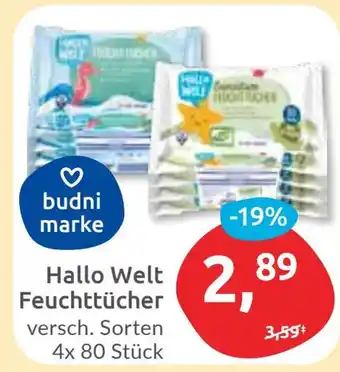 Budni Hallo Welt Feuchttücher Angebot