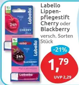 Budni Labello Lippen- pflegestift Cherry oder Blackberry Angebot