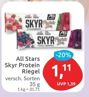 Budni All Stars Skyr Protein Riegel Angebot