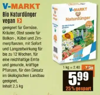 V Baumarkt V-MARKT Bio Naturdünger vegan Angebot