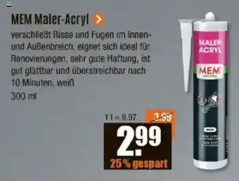 V Baumarkt MEM Maler-Acryl Angebot