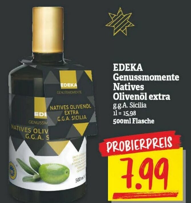 Edeka Genussmomente Natives Olivenöl Extra 500ml Angebot bei NP Discount