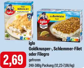 Feneberg iglo Goldknusper-, Schlemmer-Filet oder Filegro Angebot