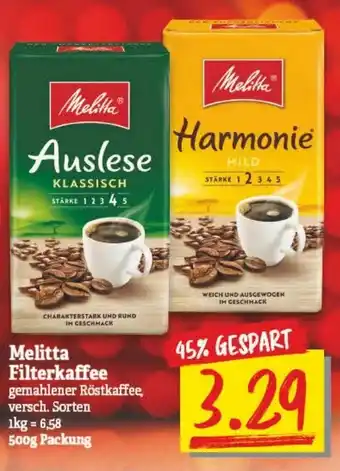 NP Discount Melitta Filterkaffee 500g Angebot