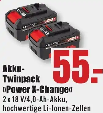 B1 Discount Baumarkt Einhell Akku Twinpack Power X-Change Angebot