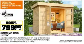 OBI GARTENHAUS KARIBU ,,SPEEDY" Angebot