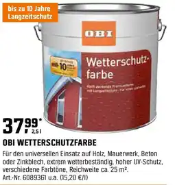 OBI OBI WETTERSCHUTZFARBE Angebot