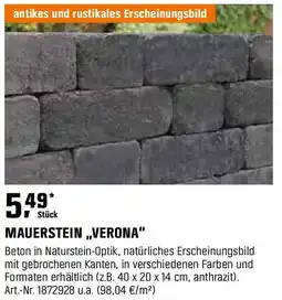 OBI MAUERSTEIN „VERONA" Angebot