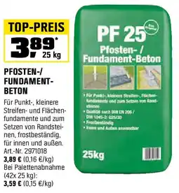 OBI PFOSTEN-/ FUNDAMENT- BETON Angebot