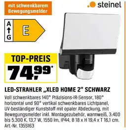 OBI steinel LED-STRAHLER „XLED HOME 2" SCHWARZ Angebot