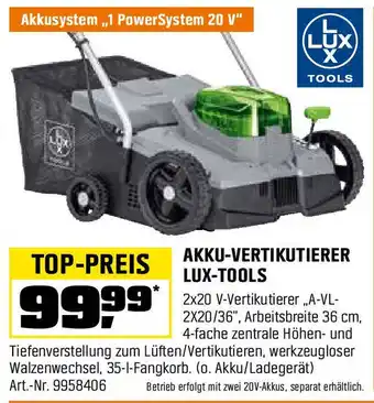 OBI LUX-TOOLS AKKU-VERTIKUTIERER Angebot