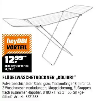 OBI FLÜGELWÄSCHETROCKNER „KOLIBRI" Angebot