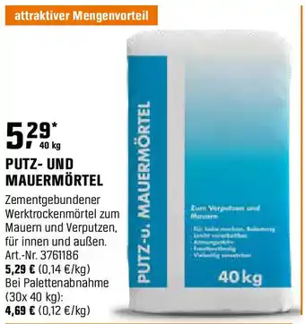 OBI PUTZ- UND MAUERMÖRTEL Angebot