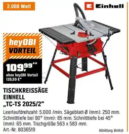 OBI EINHELL TISCHKREISSÄGE "TC-TS 2025/2" Angebot