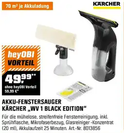 OBI KÄRCHER AKKU-FENSTERSAUGER ,,WV 1 BLACK EDITION" Angebot