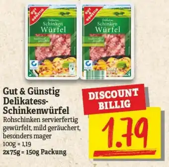 NP Discount Gut & Günstig Delikatess Schinkenwürfel 150g Angebot