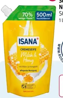 Rossmann Isana Seife im Nachfüllbeutel Angebot