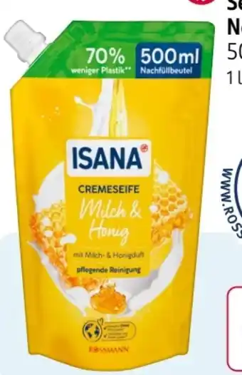 Rossmann Isana Seife im Nachfüllbeutel Angebot