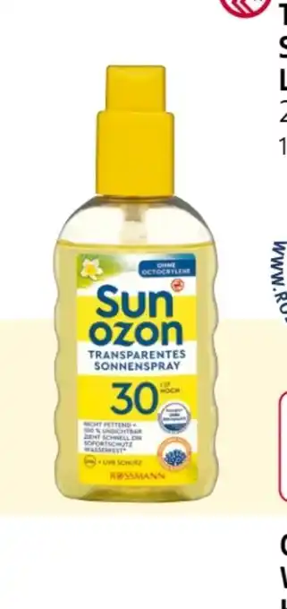 Rossmann Sunozon Transparentes Sonnenspray LSF 30 Angebot