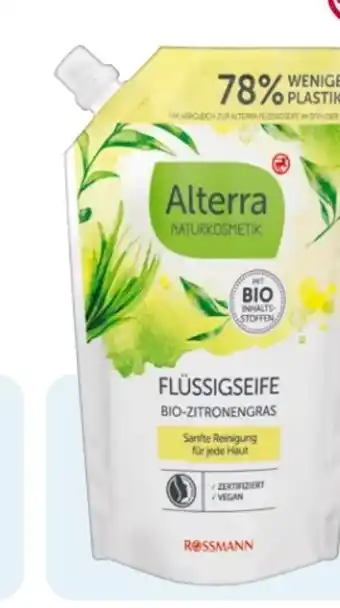 Rossmann Alterra Flüssigseife Bio-Zitronengras Nachfüllbeutel Angebot