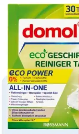 Rossmann Domol Eco Geschirr-Reiniger Tabs Angebot