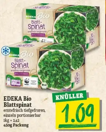 NP Discount Edeka Bio Blattspinat 450g Angebot