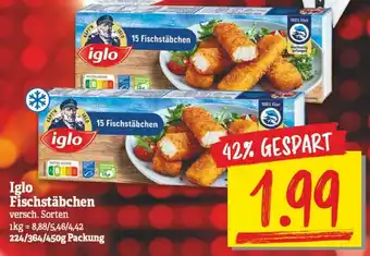 NP Discount Iglo Fischstäbchen 224/364/450g Angebot