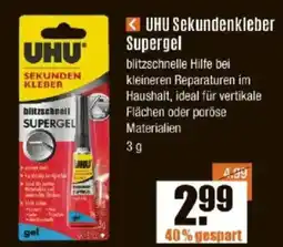 V Baumarkt UHU Sekundenkleber Supergel Angebot