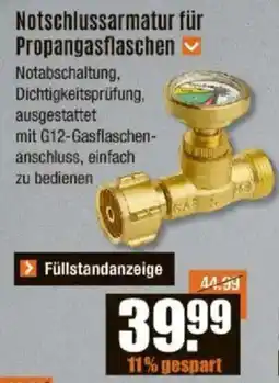 V Baumarkt Notschlussarmatur für Propangasflaschen Angebot