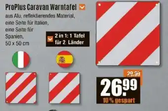 V Baumarkt ProPlus Caravan Warntafel Angebot