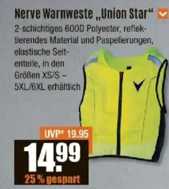 V Baumarkt Nerve Warnweste,,Union Star" Angebot