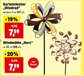 Thomas Philipps Gartenstecker windrad oder windmühle herz Angebot