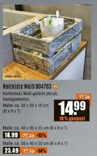 V Baumarkt Holzkiste Weiß 904763 Angebot