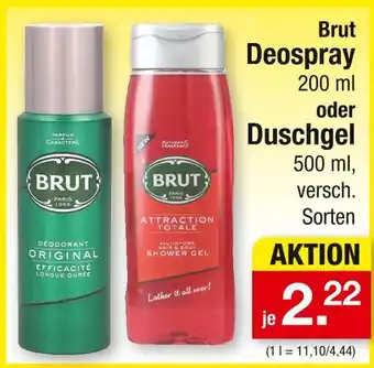 Zimmermann Brut deospray oder duschgel Angebot