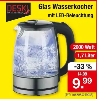 Zimmermann Deski glas wasserkocher Angebot