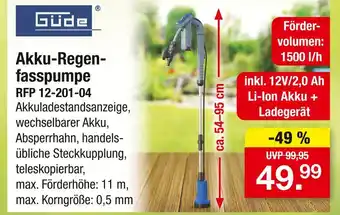 Zimmermann Güde akku-regenfasspumpe Angebot