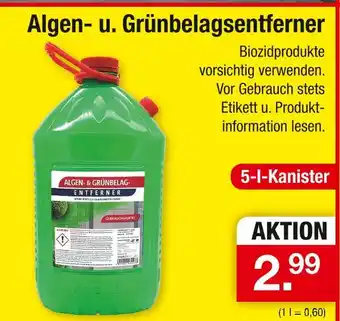 Zimmermann Algen- u. grünbelagsentferner Angebot