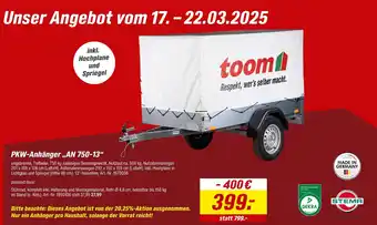 toom Baumarkt Stema pkw-anhänger an 750-13 Angebot