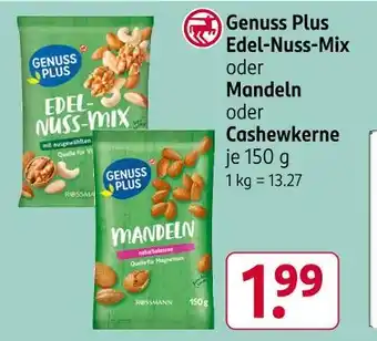 Rossmann Genuss plus edel-nuss-mix oder mandeln oder cashewkerne Angebot