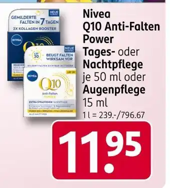 Rossmann Nivea q10 anti-falten power tages- oder nachtpflege Angebot