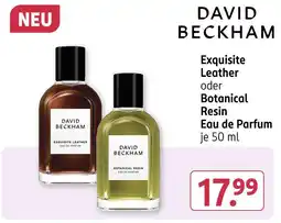 Rossmann David beckham exquisite leather oder botanical resin eau de parfum Angebot