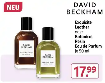 Rossmann David beckham exquisite leather oder botanical resin eau de parfum Angebot