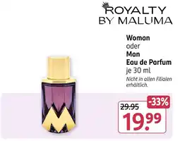 Rossmann Royalty by maluma woman oder man eau de parfum Angebot