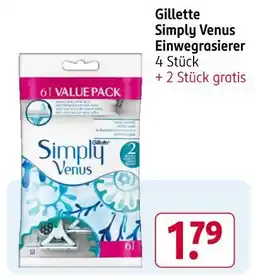 Rossmann Gillette simply venus einwegrasierer Angebot