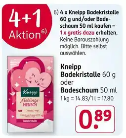 Rossmann Kneipp badekristalle oder badeschaum Angebot