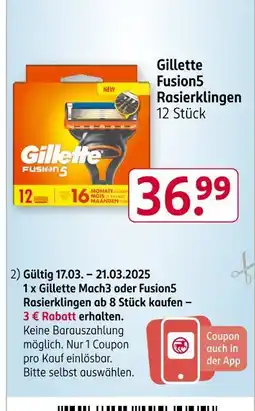 Rossmann Gillette fusion5 rasierklingen Angebot