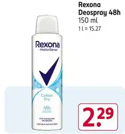 Rossmann Rexona deospray 48h Angebot