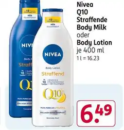 Rossmann Nivea q10 straffende body milk oder body lotion Angebot