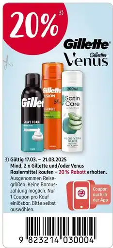 Rossmann Gillette 20% rabatt Angebot